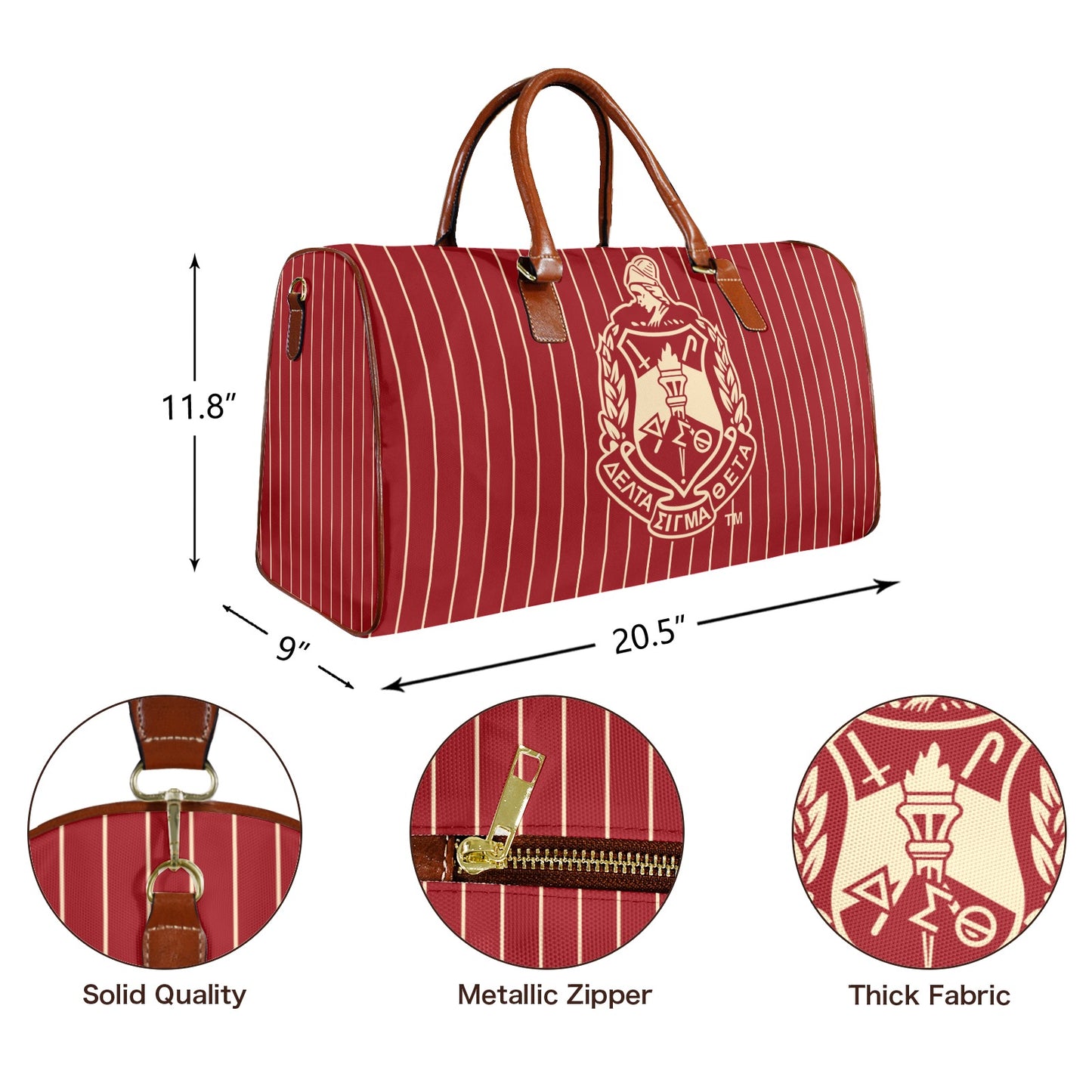 Crest Striped Duffle Bag