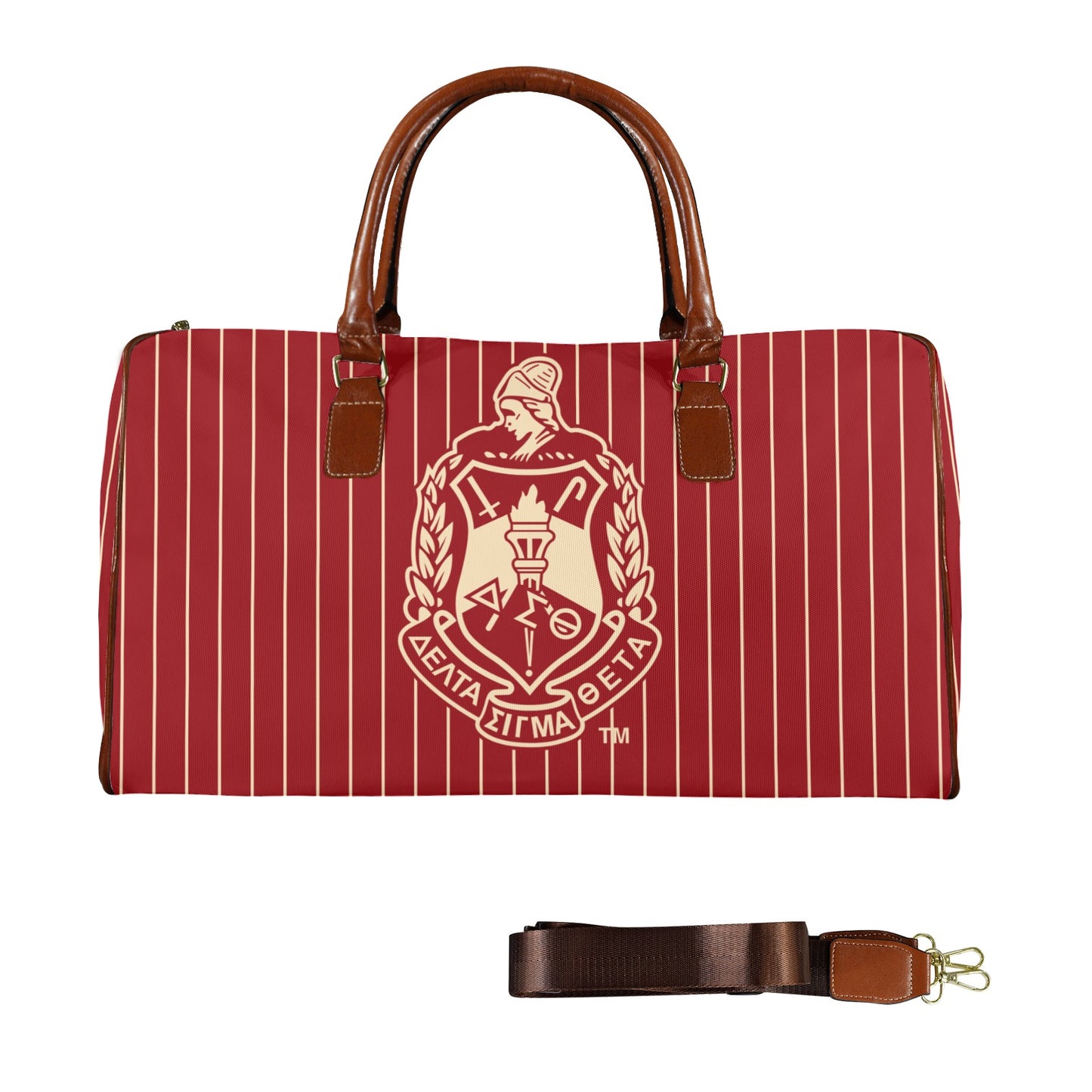 Crest Striped Duffle Bag