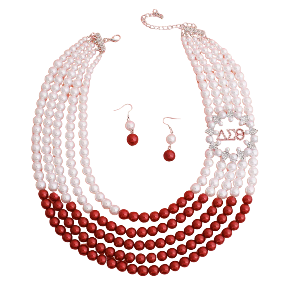 Pearl Necklace and Earring Set