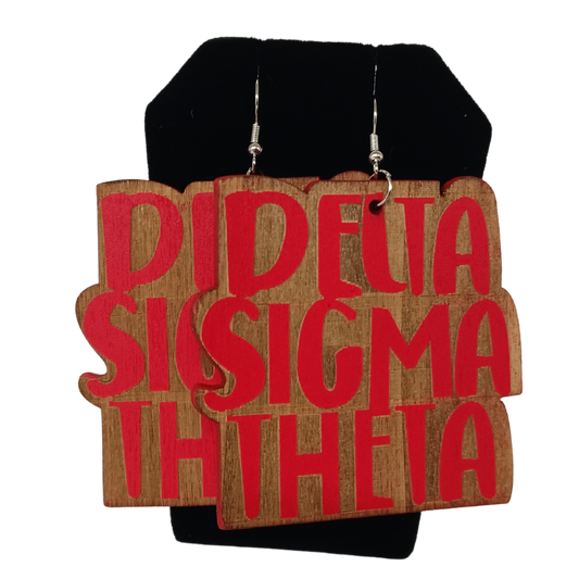 Delta Sigma Theta Block Wood Earrings
