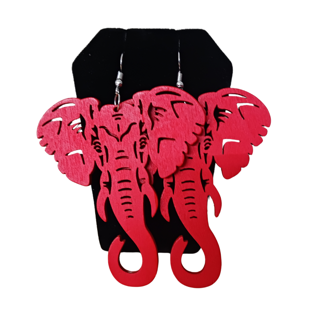 Elephant Wood Earrings