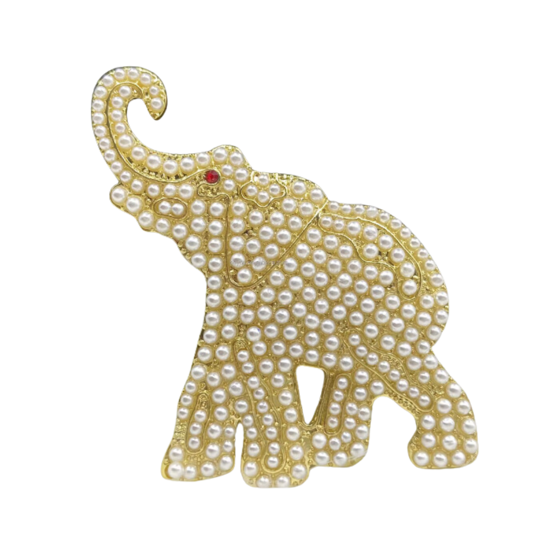 Pearl Elephant Lapel Pin