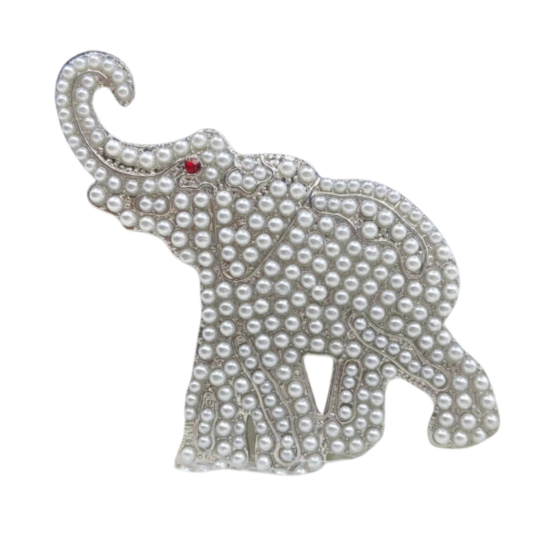 Pearl Elephant Lapel Pin