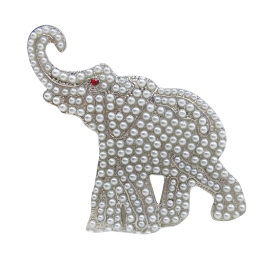 Pearl Elephant Lapel Pin
