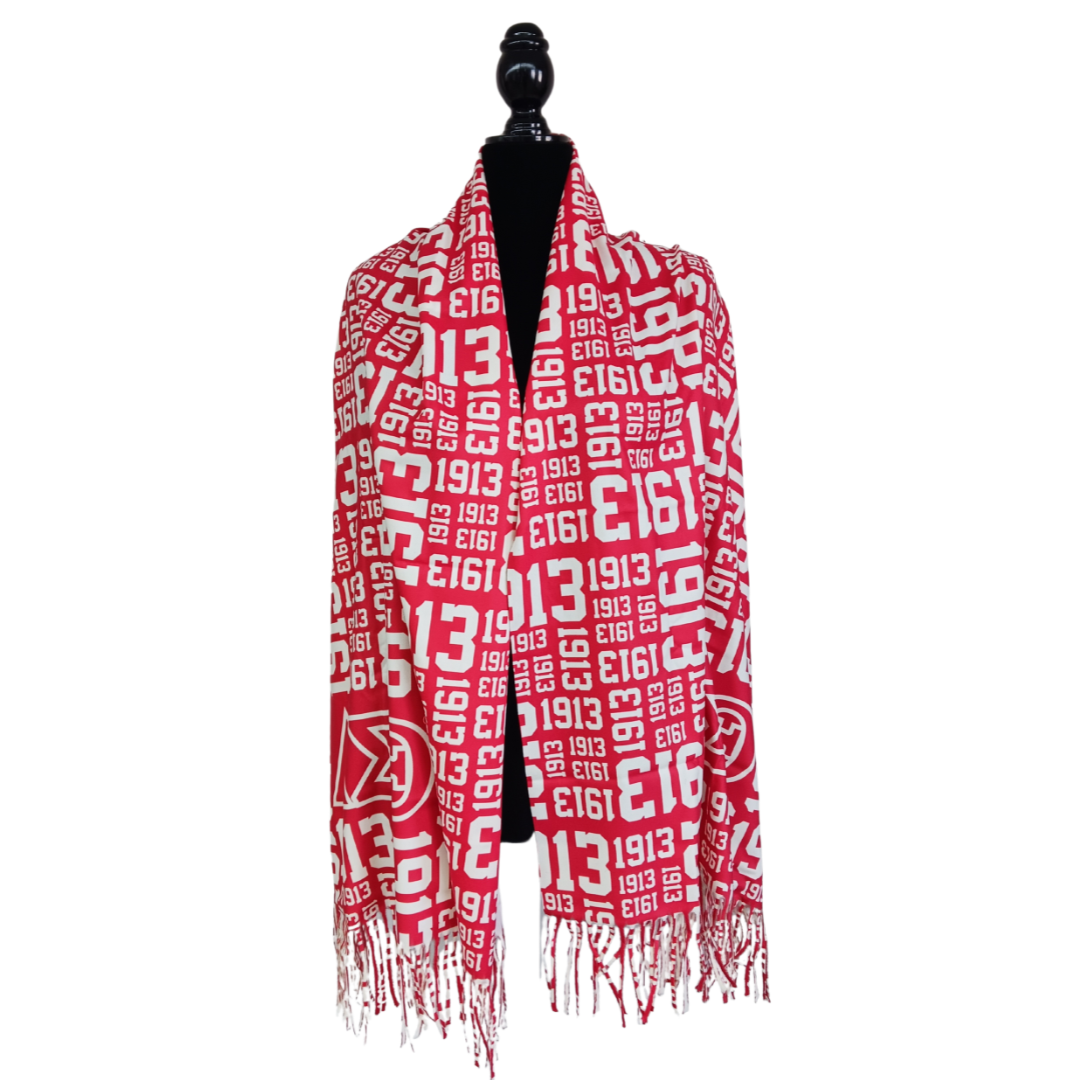 Red and Cream Shawl