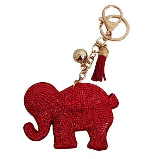 Rhinestone Elephant Keychain
