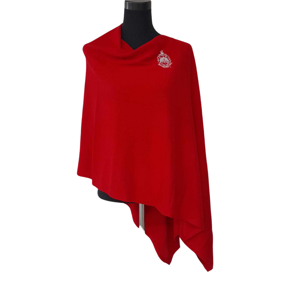 Embroidered Scarf Poncho