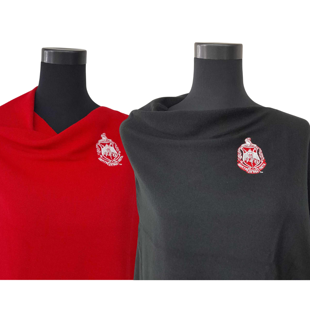 Embroidered Scarf Poncho