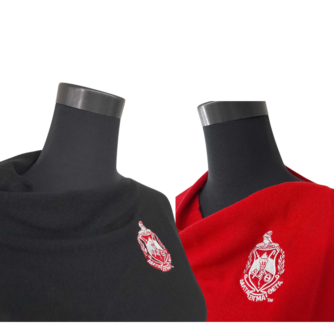 Embroidered Scarf Poncho