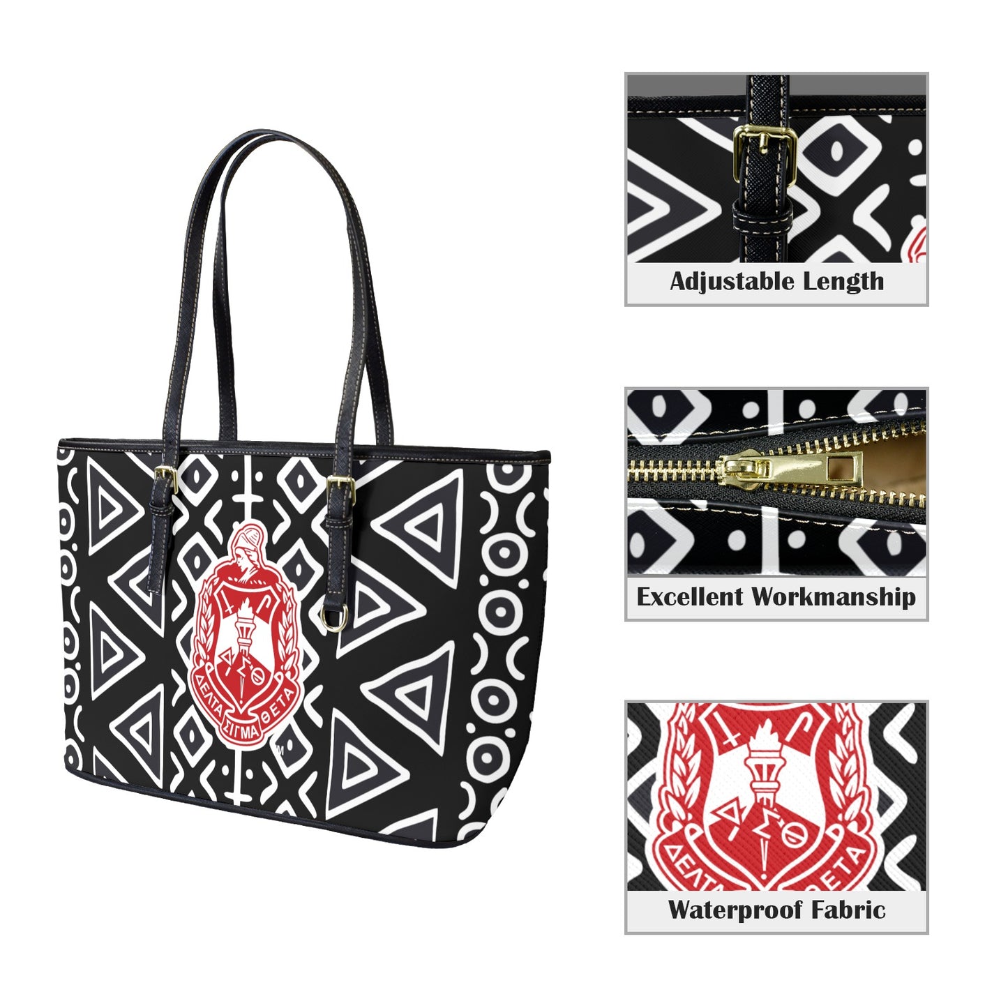 African Print Crest Tote