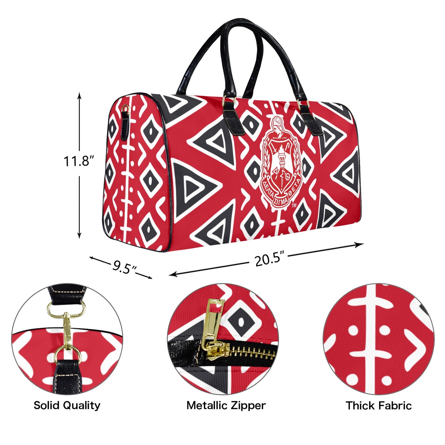 African Print Crest Duffle Bag