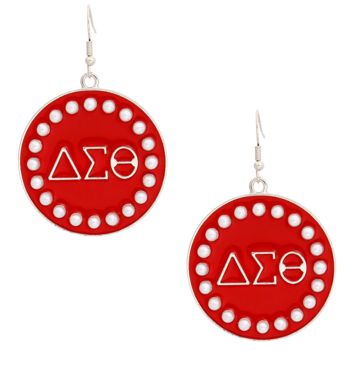 Circle Pearl Symbol Earrings