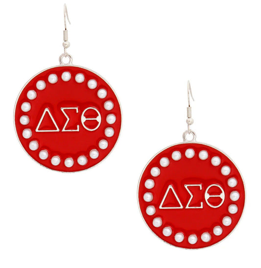 Circle Pearl Symbol Earrings