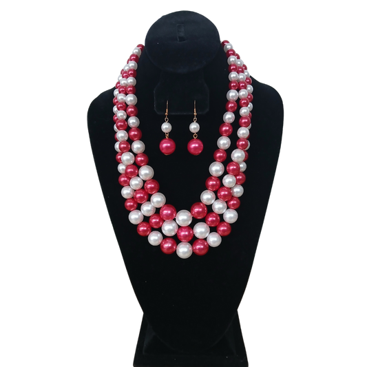 Dual Hue Pearl and Earring Sets