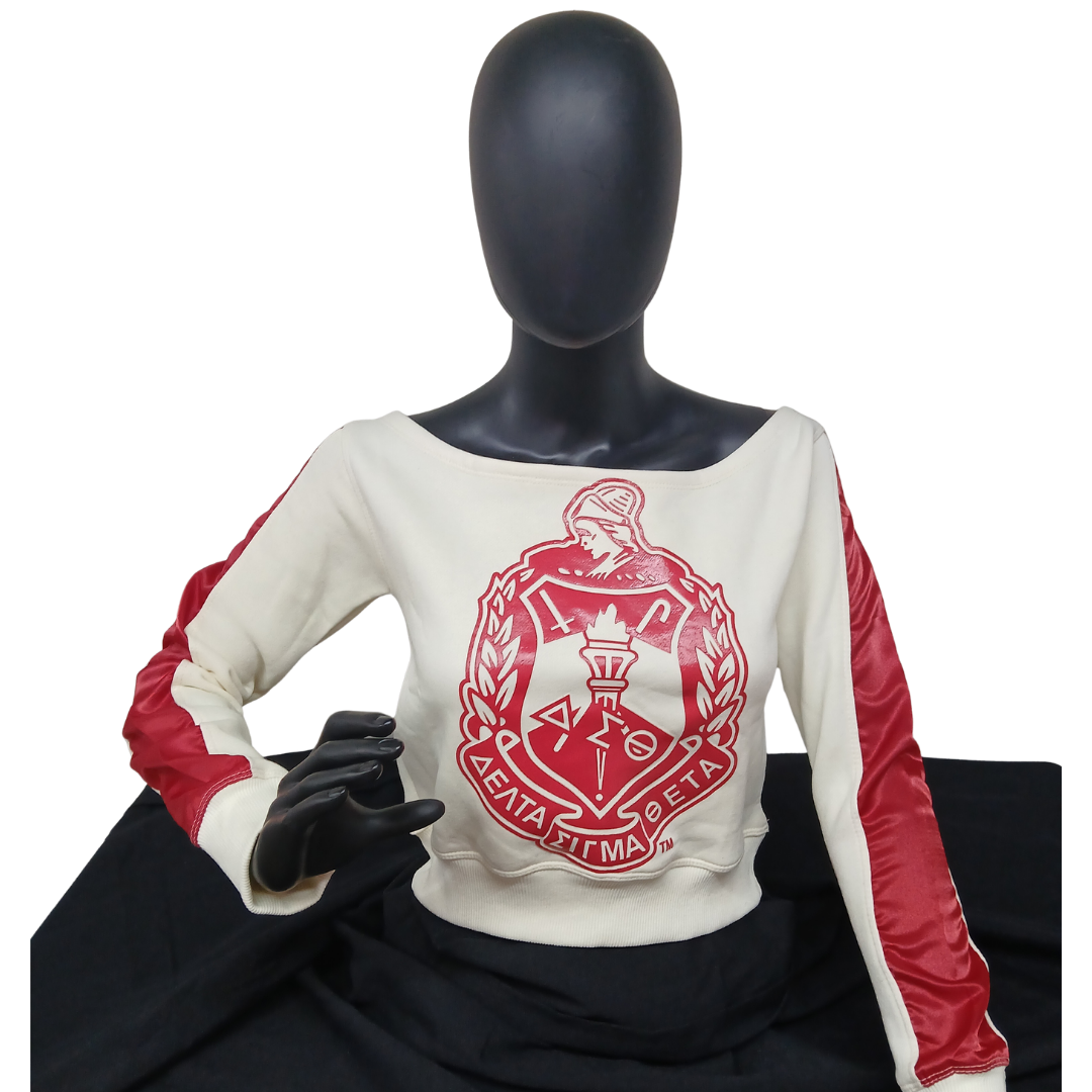 Shield Cream Satin Sleeve Sweatshirt