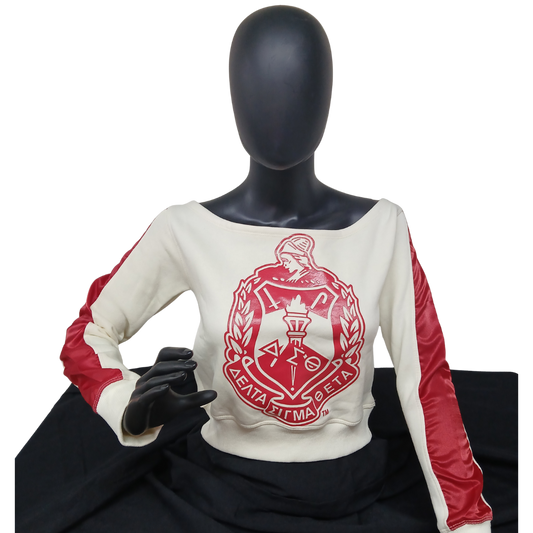Shield Cream Satin Sleeve Sweatshirt