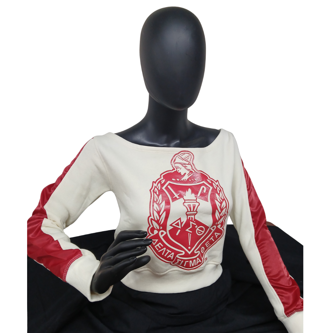 Shield Cream Satin Sleeve Sweatshirt