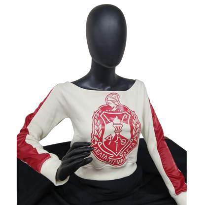 Shield Cream Satin Sleeve Sweatshirt